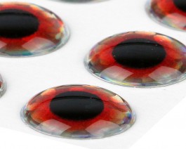 3D Epoxy Eyes, Holographic Red, 5 mm